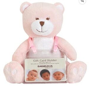 Babies R Us Plush Baby Bear With Gift Card Holder - Pink - 6.5 Inch